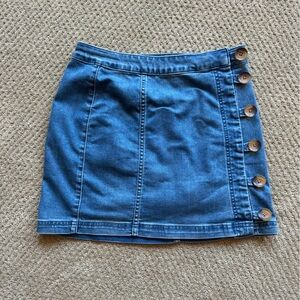 denim mini skirt